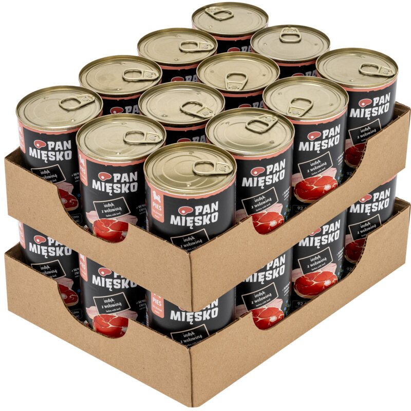 Karma dla psa PAN MIĘSKO Indyk z wołowiną 24 x 400 g