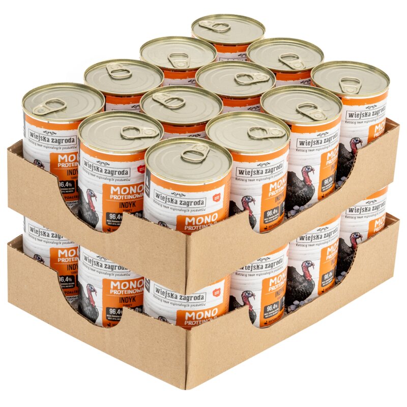 Karma dla psa WIEJSKA ZAGRODA Indyk 24 x 400 g