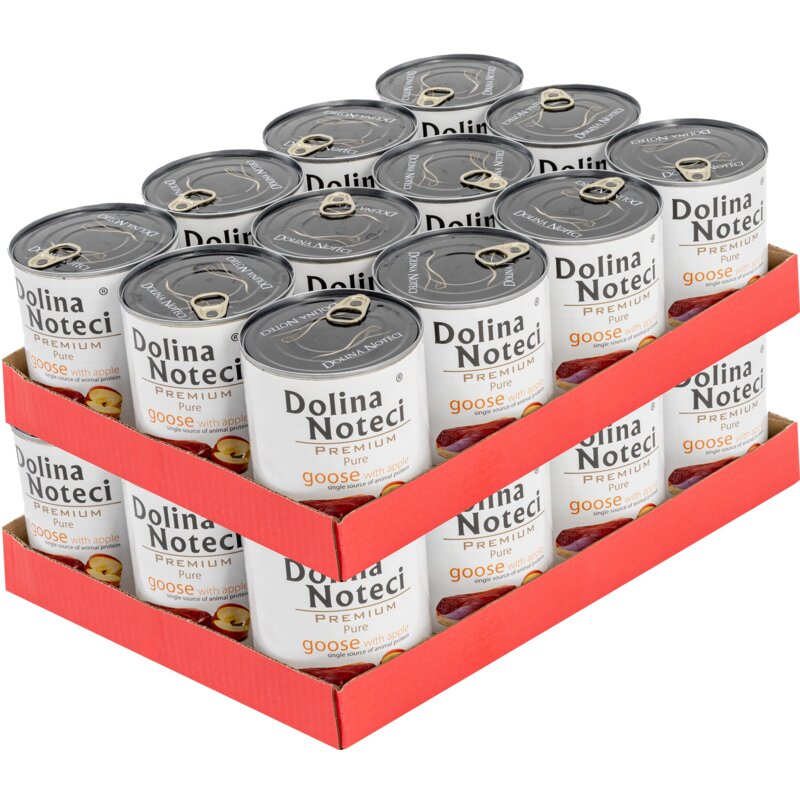 Karma dla psa DOLINA NOTECI Premium Pure bogata w gęś z jabłkiem 24 x 800 g