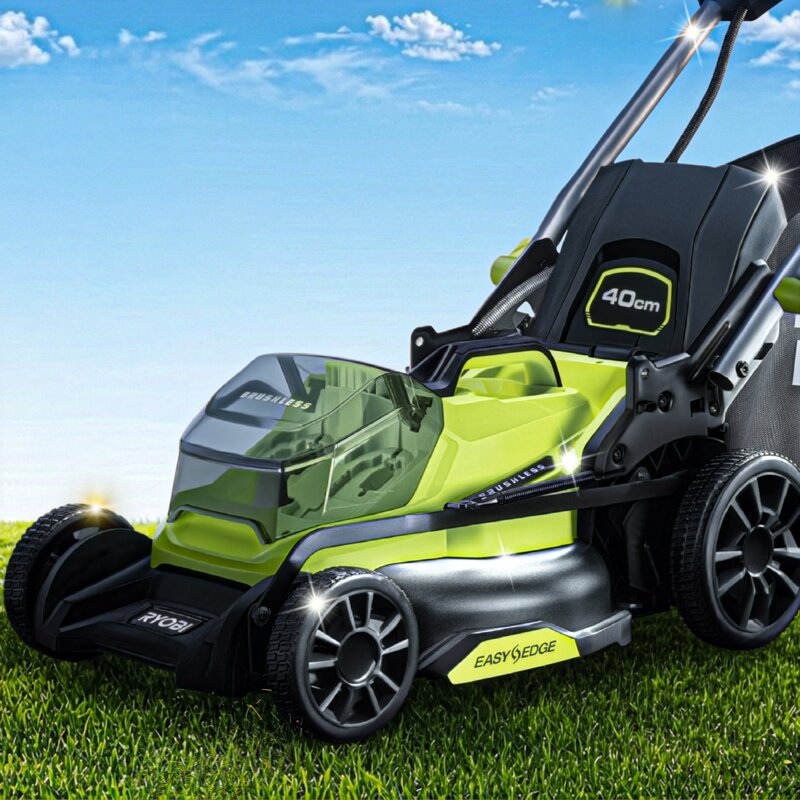 Kosiarka akumulatorowa RYOBI ONE+ RY18LMX40C-0 40 cm, rozdrabnianie, 18 V, silnik bezszczotkowy, kosz 50L, bez akumulatora