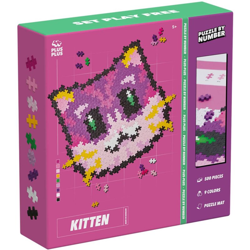 Klocki plastikowe PLUS-PLUS Puzzle by number Kot 014-3960