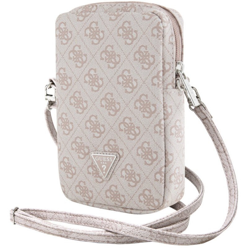 Guess torebka Zip 4G Triangle Różowy
