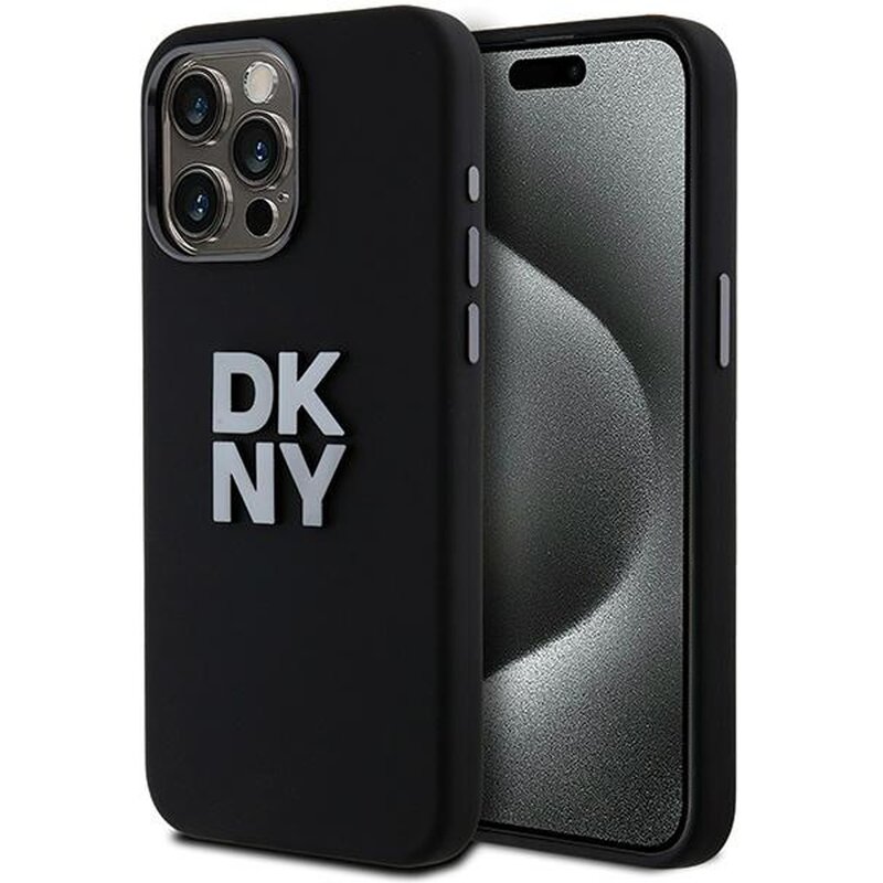Etui DKNY Liquid Silicone Metal Logo do Apple iPhone 15 Pro Max Czarny