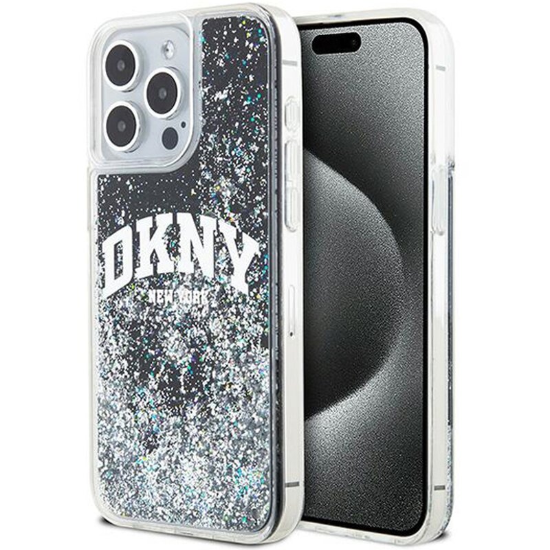 Etui DKNY Liquid Glitter Big Logo do Apple iPhone 13 Pro Max Czarny