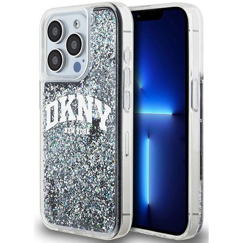 Etui DKNY Liquid Glitter Big Logo do Apple iPhone 14 Pro Czarny