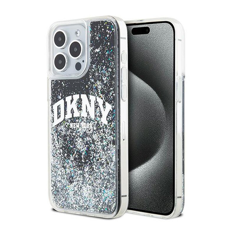 Etui DKNY Liquid Glitter Big Logo do Apple iPhone 15 Pro Max Czarny