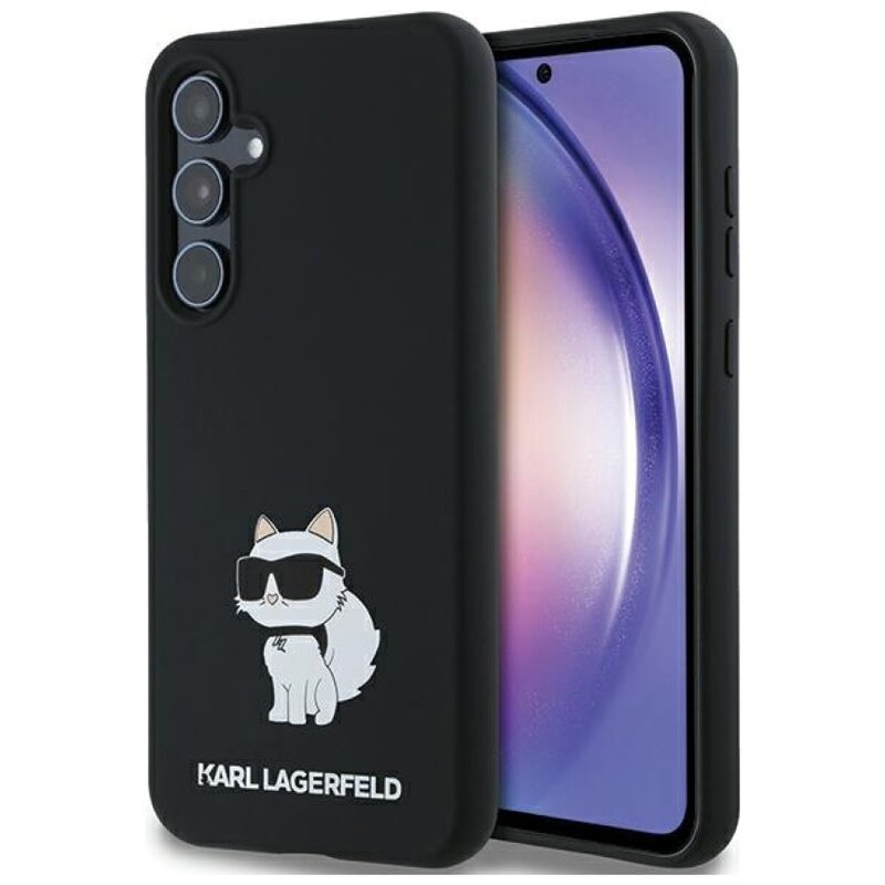 Etui KARL LAGERFELD Silicone Choupette Metal Pin do Samsung Galaxy A35 Czarny