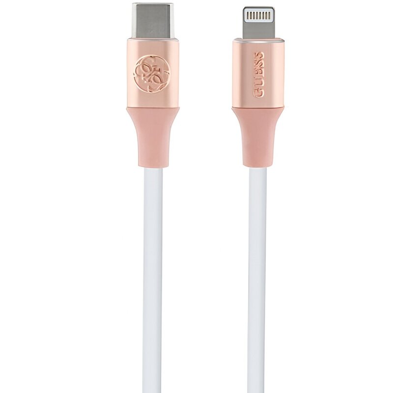 Kabel USB-C -  Lightning GUESS Ebossed Logo 1.5m Różowy
