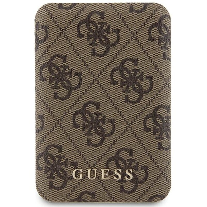 Powerbank GUESS 4G Leather Metal Logo 5000 mAh 15W Brązowy