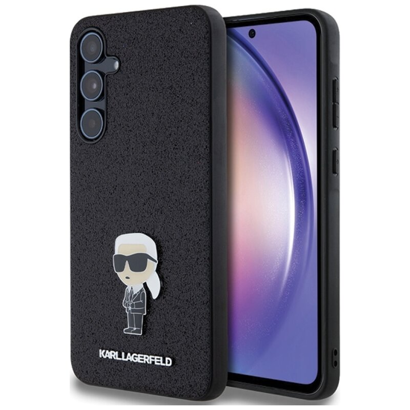 Etui KARL LAGERFELD Fixed Glitter Ikonik Metal Pin do Samsung Galaxy A35 Czarny