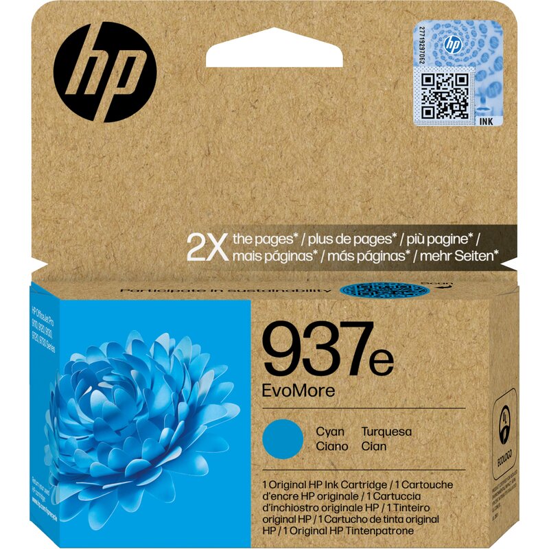 HP 937e EvoMore cyan 1650 str.