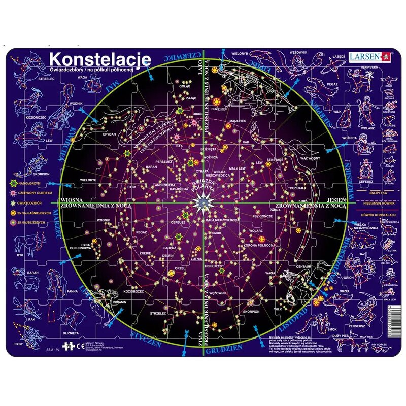 Puzzle LARSEN Mapa Konstelacji LA-SS2PL (70 elementów)