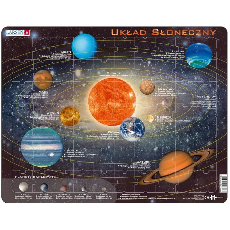Układanka LARSEN Maxi Układ Słoneczny LA-SS1PL (70 elementów)