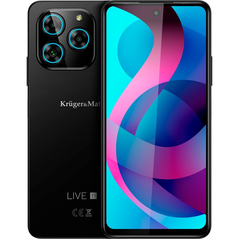 Smartfon KRUGER&MATZ Live 11 6/128GB 6.56" 90Hz Czarny KM05004-B