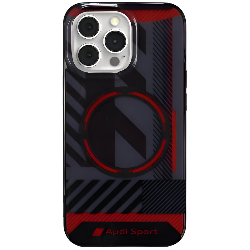 Etui AUDI IML Sport MagSafe do Apple iPhone 13 Pro Max Czarno-czerwony