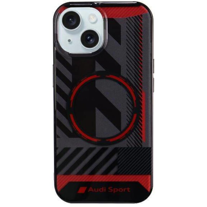 Etui AUDI IML Sport Magsafe do Apple Iphone 13/14/15 Czarno-czerwony