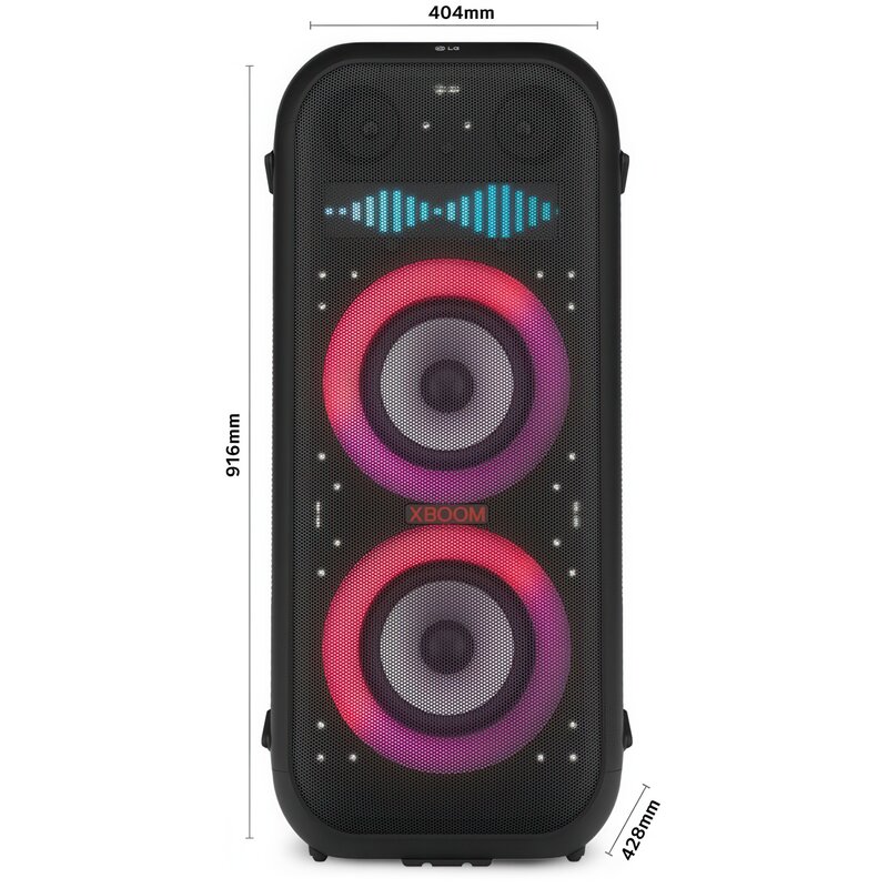 Power Audio LG XBOOM XL9T, 1000W, Bluetooth, Wyświetlacz pixelowy, Wejście mikrofonowe i gitarowe, Aplikacja XBOOM, IPX4