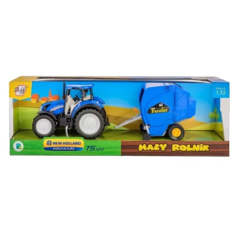 Traktor DAFFI Mały Rolnik New Holland T5 z prasą do słomy T-515