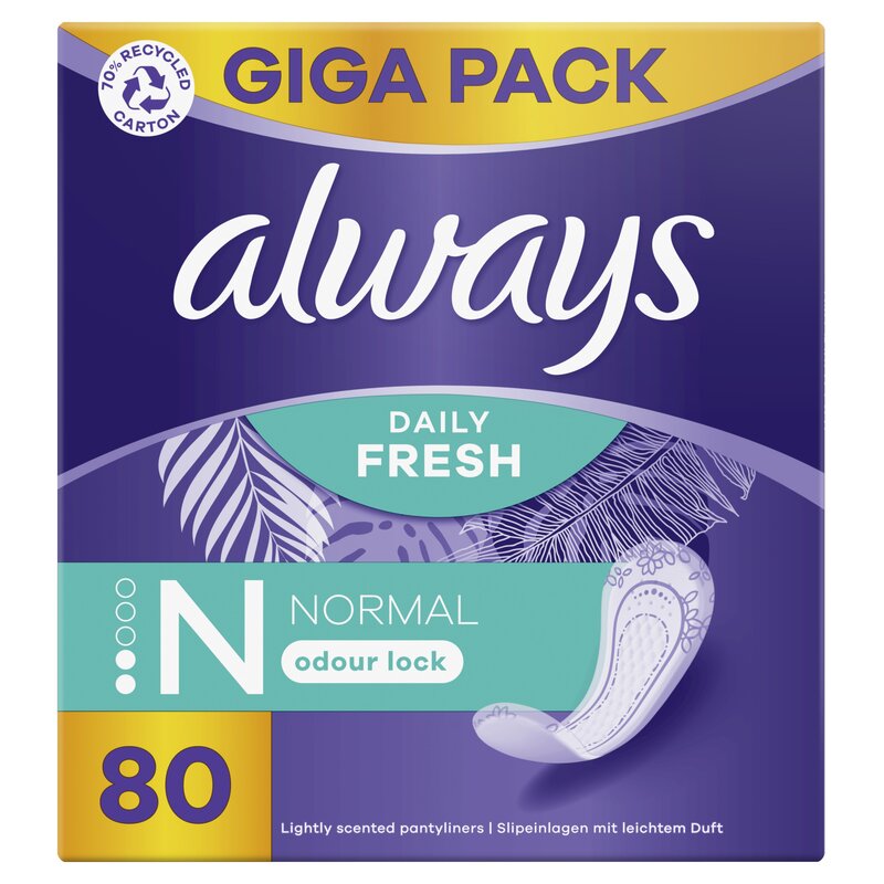 Wkładki higieniczne ALWAYS Dailies Fresh & Protect Normal (80 sztuk)