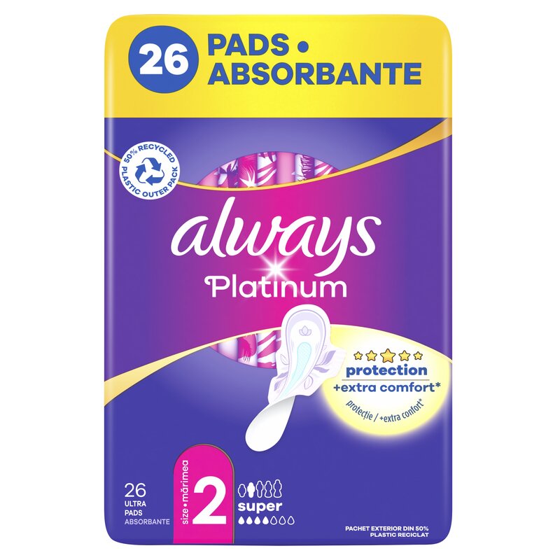 Podpaski ALWAYS Platinum Super Rozmiar 2 (26 sztuk)
