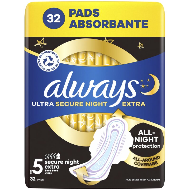 Podpaski ALWAYS Ultra Secure Night Extra Rozmiar 5 (32 sztuki)