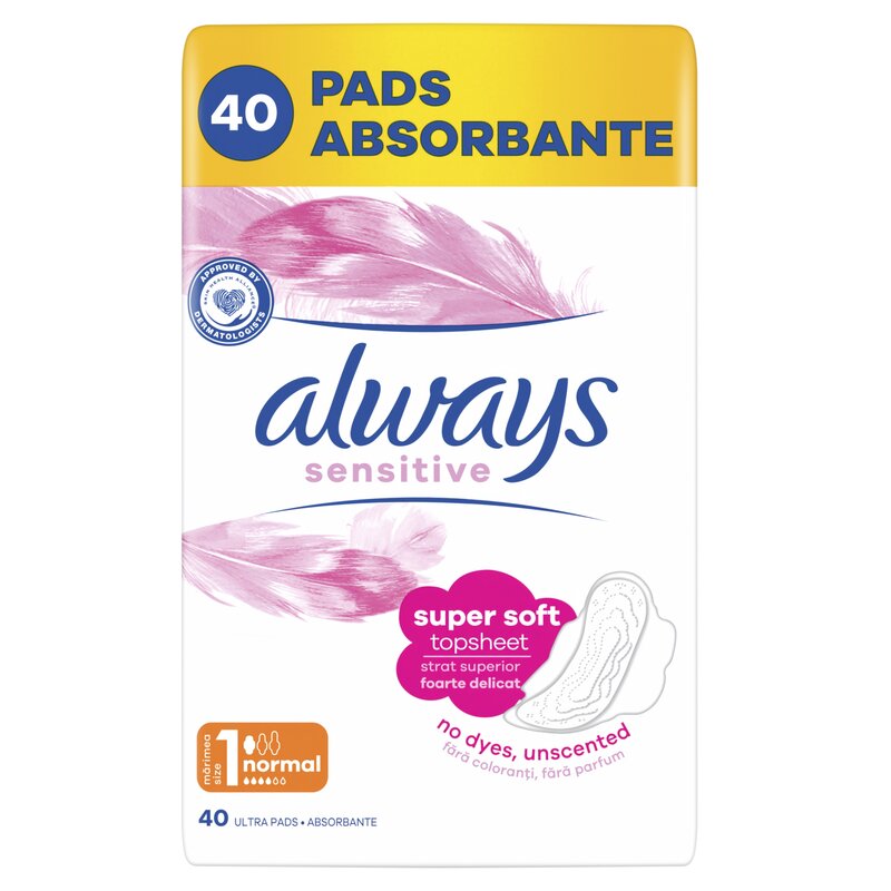Podpaski ALWAYS Ultra Sensitive Normal Plus Rozmiar 1 (40 sztuk)