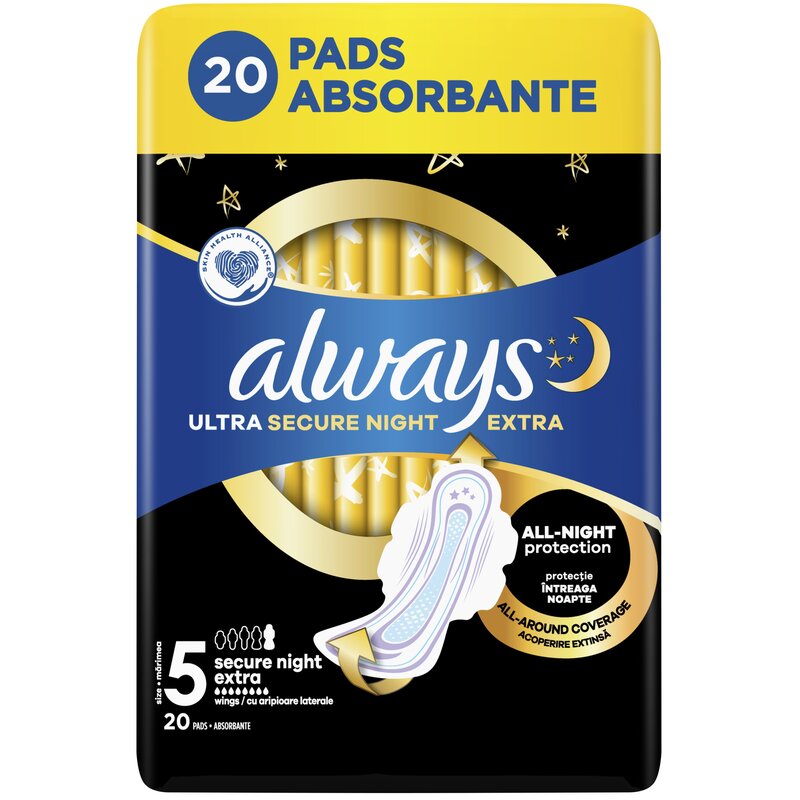 Podpaski ALWAYS Ultra Secure Night Extra Rozmiar 5 (20 sztuk)
