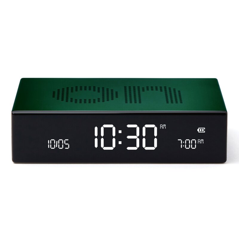 Budzik LEXON Flip Premium LR152DG1 Ciemnozielony