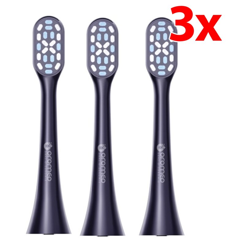 Oryginalna końcówka do szczoteczki ORO-MED Smile Granatowy (3 sztuki) (Miękkie włosie)