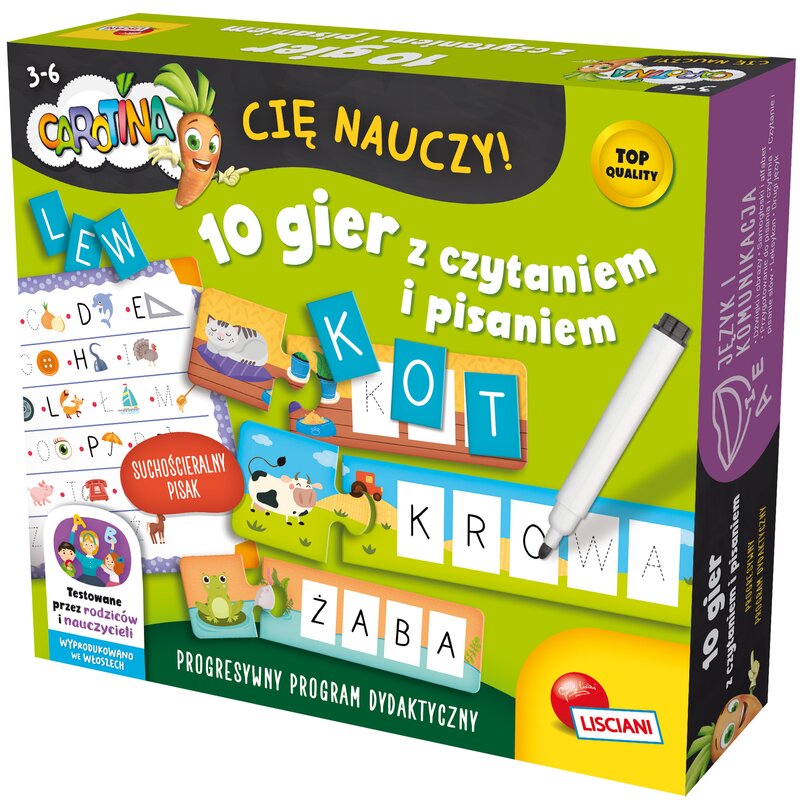 Zestaw gier LISCIANI Carotina Cię nauczy 10 gier z czytaniem i pisaniem 304-PL102839