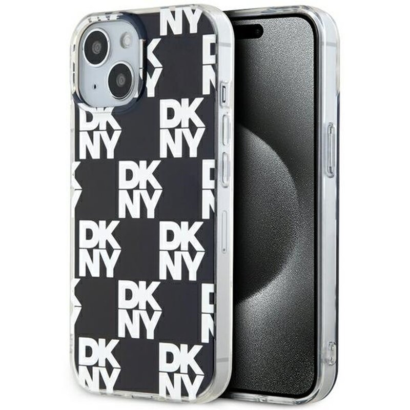 Etui DKNY IML Checkered Mono Pattern do Apple iPhone 14 Plus/15 Plus Czarny