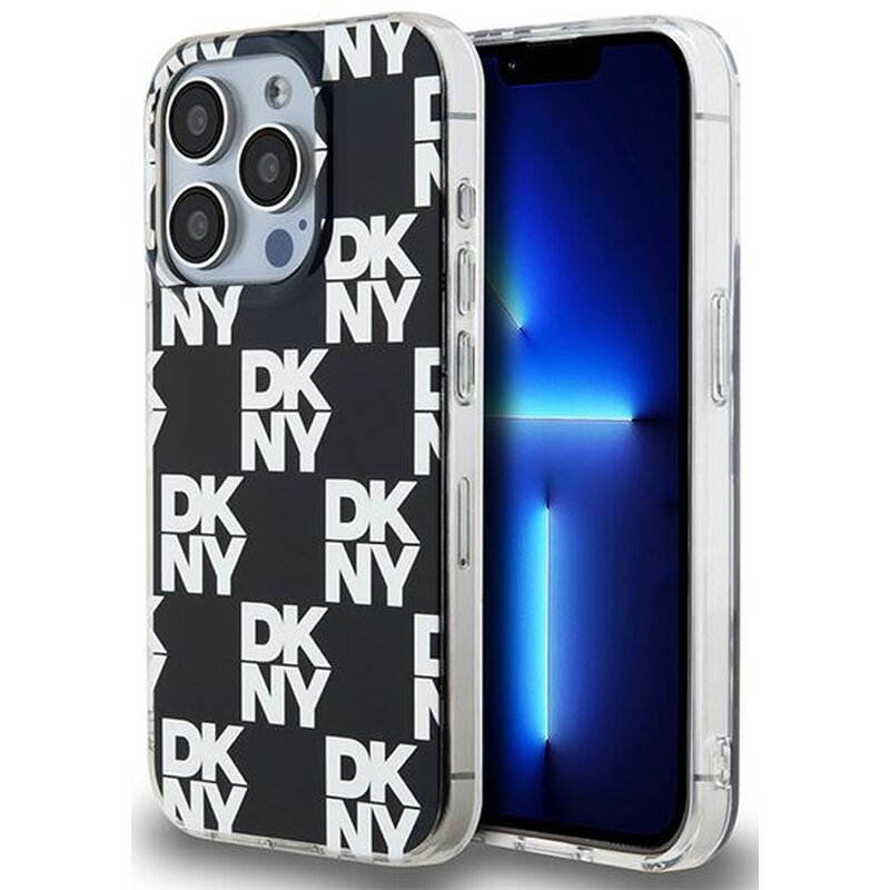 Etui DKNY IML Checkered Mono Pattern do Apple iPhone 15 Pro Czarny