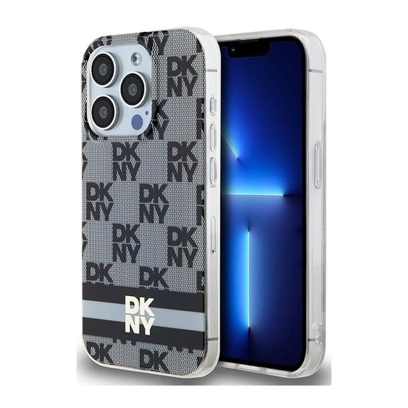 Etui DKNY Hardcase IML Checkered Mono Pattern & Printed Stripes do Apple iPhone 13/13 Pro Czarny