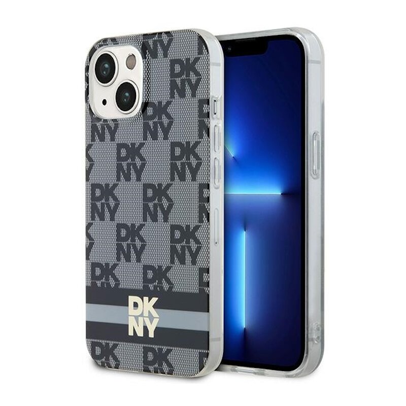 Etui DKNY Hardcase IML Checkered Mono Pattern & Printed Stripes do Apple iPhone 13/14/15 Czarny