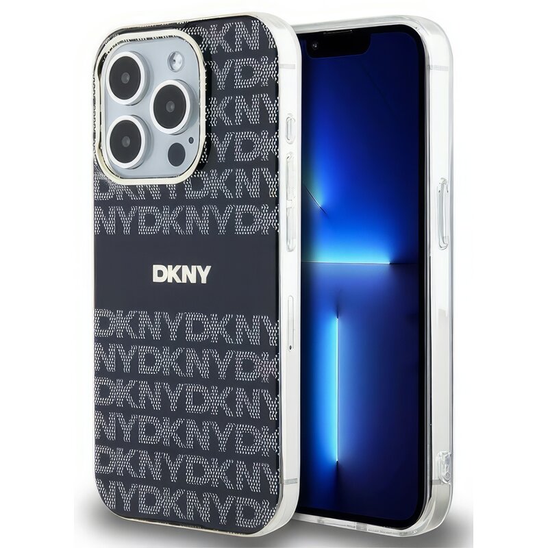 Etui DKNY IML Mono & Stripe MagSafe do Apple iPhone 15 Pro Max Czarny