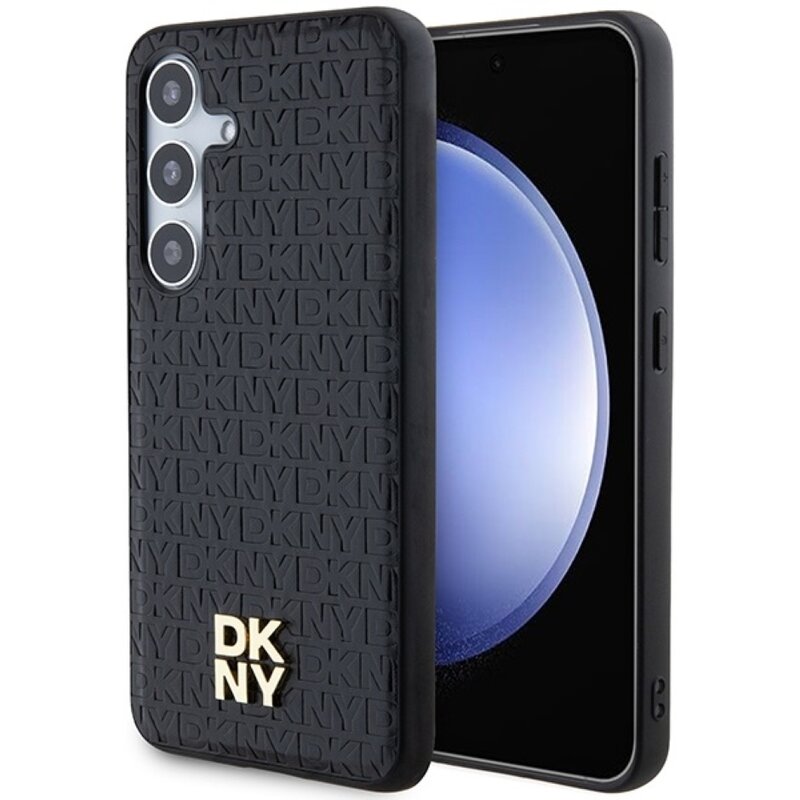 Etui DKNY Leather Pattern Metal Logo MagSafe do Samsung Galaxy S24 Czarny