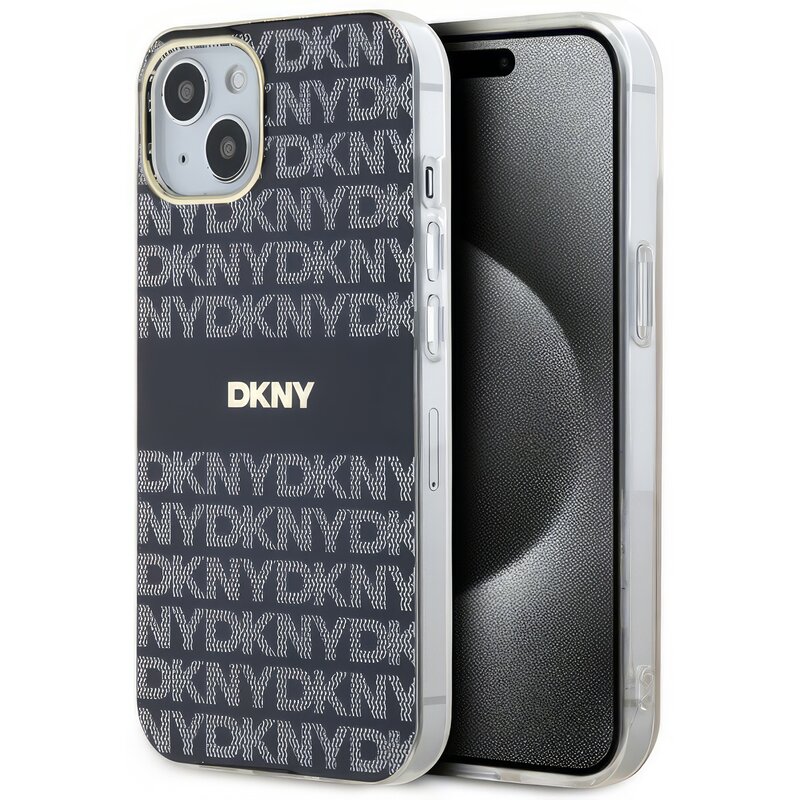 Etui DKNY IML Mono & Stripe MagSafe do Apple iPhone 13/14/15 Czarny
