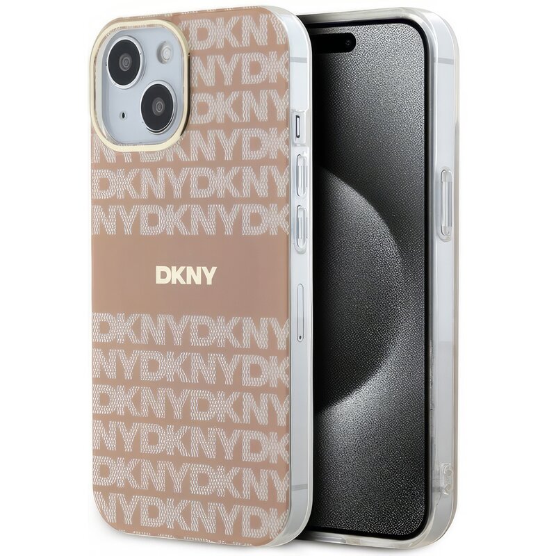 DKNY IML Mono & Stripe MagSafe do iPhone 15 Różowy