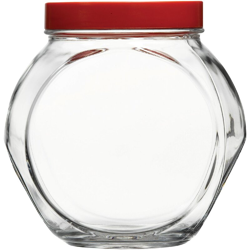 Słoik PASABAHCE Bella z czerwoną pokrywką 1.5 L
