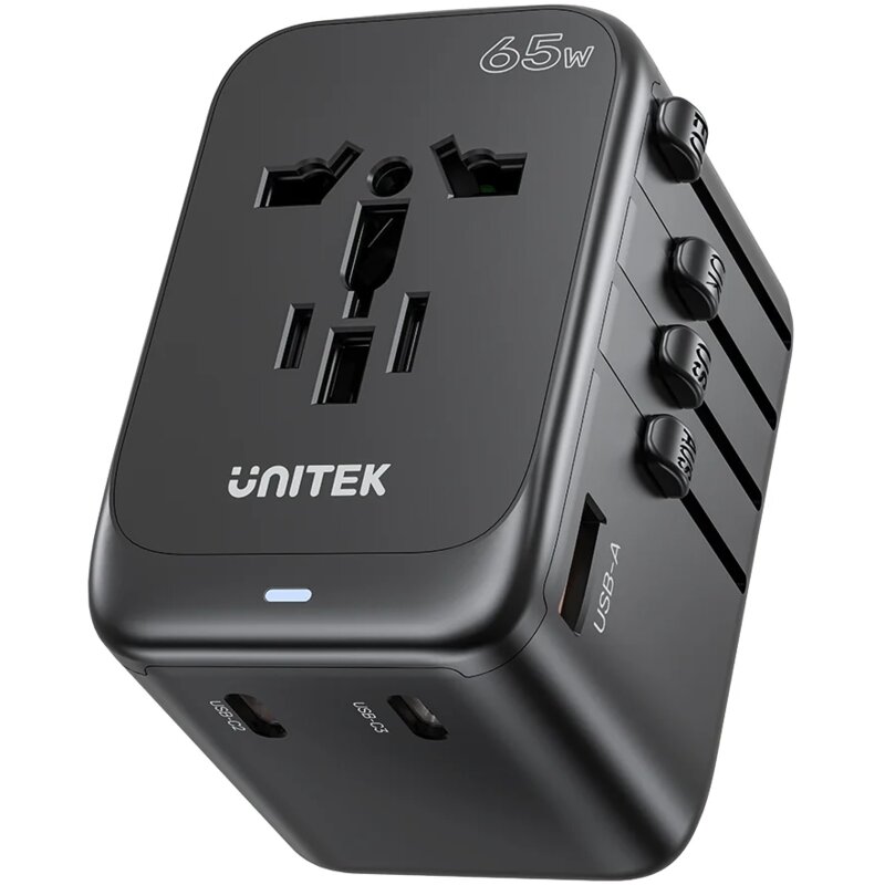 Adapter podróżny UNITEK P1122ABK01 (EU/US/UK/AUS) Czarny
