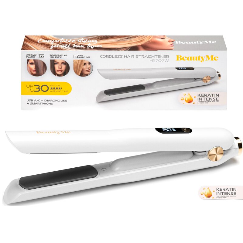 Prostownica BEAUTYME HS707W Biały 180 stopni