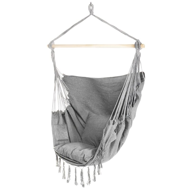 Fotel hamakowy podwieszany EHOKERY Bahio Szary