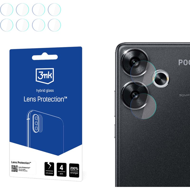 Szkło hybrydowe na obiektyw 3MK Lens Protection do Xiaomi Poco F6