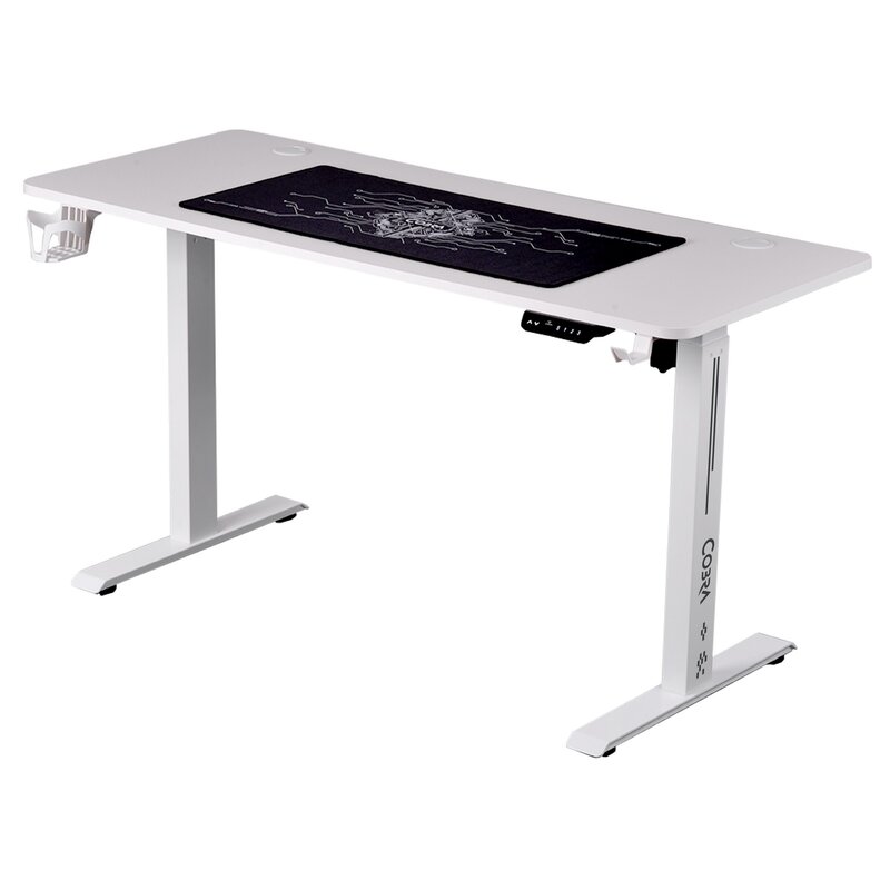 Biurko gamingowe COBRA Electra CRF14ELWH Biały + Czarna podkładka