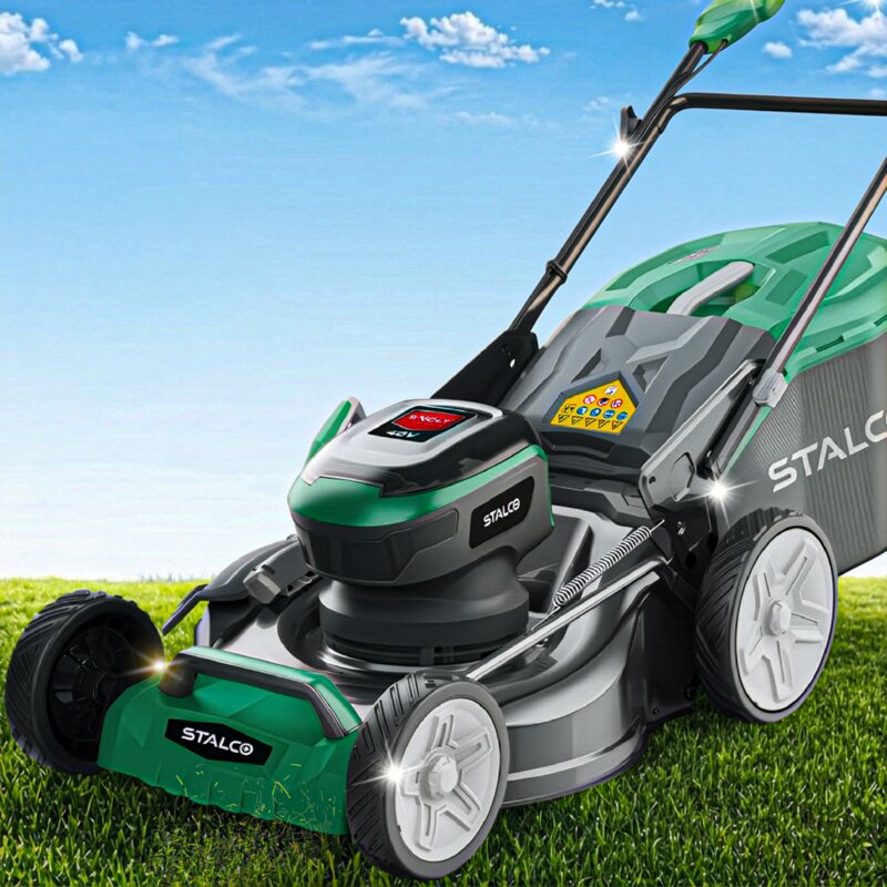 Kosiarka akumulatorowa STALCO S-Volt LMS40-46BL S-97716 46 cm, rozdrabnianie, 20 V, silnik bezszczotkowy, kosz 55L, bez akumulatora