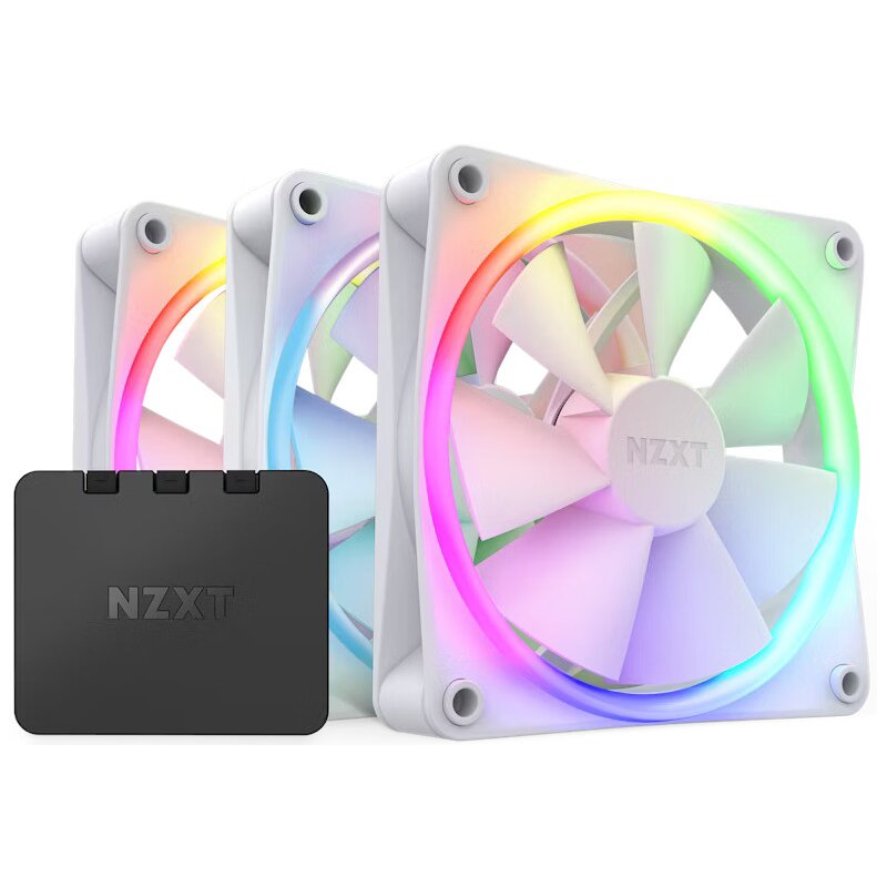 NZXT Zestaw 3 Wentylatory NZXT F120 RGB Kontroler Biały