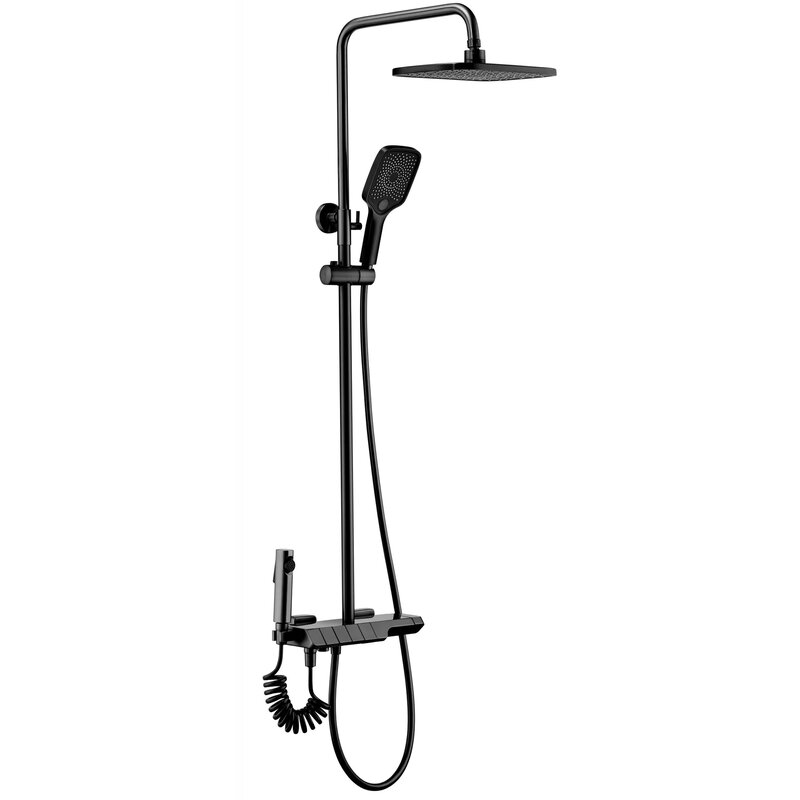 Zestaw prysznicowy natynkowy REA Rob P6627 z deszczownicą Czarny