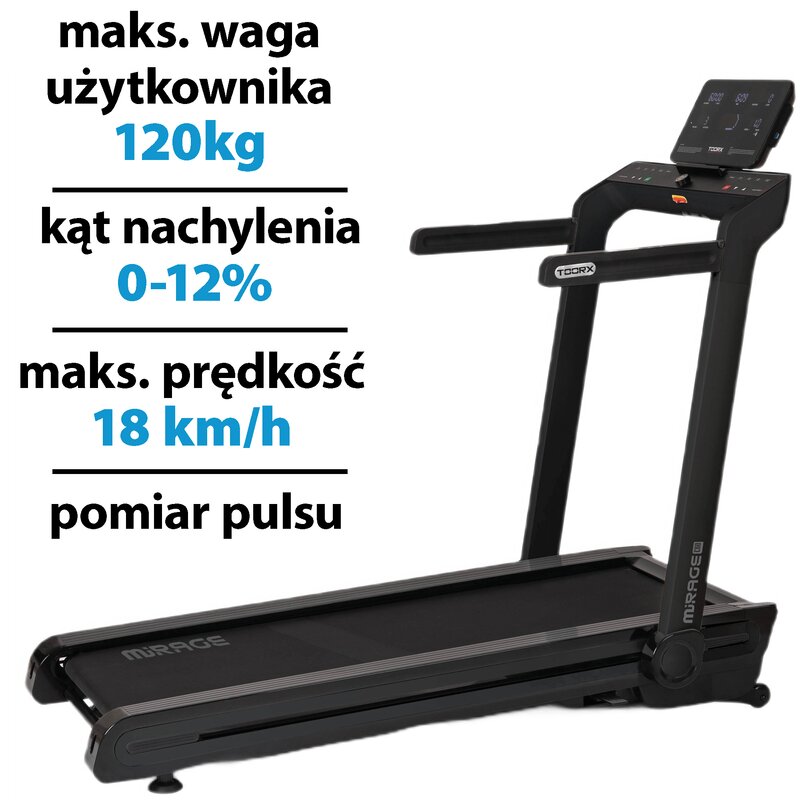 Bieżnia elektryczna TOORX Mirage C60 B 2940W 18km/h