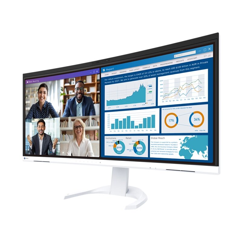 Monitor EIZO FlexScan EV3450XC-WT 34.1" 3440x1440px IPS Curved