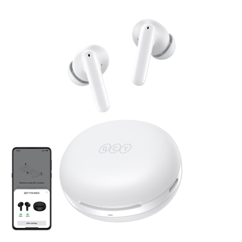 QCY T13 ANC2 Dokanałowe Bluetooth 5.3 Biały